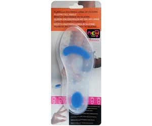 Neh Feet TI25065/1 - Plantilla Anatómicade Silicona con Descarga Metatarsal y Calcáneo, EU 37-38 transparente y Azul