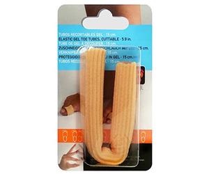 Neh Feet TI7011/L - Protector para dedos tubo elástico con Gel 15 cm Recortable, Eu 41-46 Nude