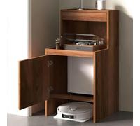 NEHCFO Mueble Almacenamiento Robot Aspirador, Armario De Almacenamiento con Puertas Y Cajones para Robot, para Salón, Dormitorio Y Cocina(Brown)