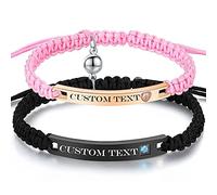 NEHZUS parejas pulseras magnéticas cuerda trenzada pulsera grabada te amo para los amantes con encanto magnético