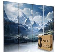 Neige Éthérée - Paquete de 8 paneles acústicos artísticos de 48 x 32 pulgadas, paneles acústicos decorativos, paneles de pared acústicos, paneles de pared acústicos, absorción de sonido, arte de pared