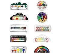 Neikafan 10 Piezas Pin Mi Bateria Social Broche, Pin de Estado de ánimo 8 Estilos Mood Tracker Pins Energia Sozial Indicador de Batería Social Mood Pins Medidor para Mochila, Ropa, Joyas