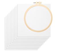 Neikafan 10 Piezas Tela Punto de Cruz Aida 20x20cm con Bastidor de Bordado 14,5cm Telas Para Bordar Telas de Punto de Cruz para La Decoración de Bordado Artesanal DIY