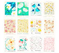 Neikafan 12 Piezas Laminas Decorativas Pared Flores Imágenes Matisse, Flower Market Poster para Pared de Flores Vintage Laminas para Decoración de Salón Dormitorio Comedor, sin Marco