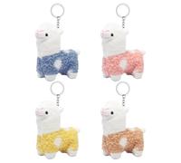 Neikafan 4 Piezas Llavero Alpaca Peluche de Juguete Alpaca Keychain, Juguete Alpaca Peluche Llavero Regalo para Niños, Niñas y Niños Keychain Alpaca Keyring Peluche