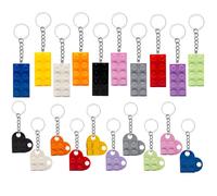 Neikafan Llaveros de Ladrillos de Barro 20 Piezas Corazón Llavero de Bloques de Construcción para Cumpleaños, Rellenos de Bolsas de Fiesta, Suministros de Fiesta, Colgante, Regalos de Decoración