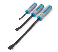 NEIKO 00251A - Juego de 3 palancas de punta angulada, 8, 12 y 17.5 pulgadas, barra de cuervo con tapa llamativa, asas texturizadas de TPR de acero cromado, barra de palanca pequeña con revestimiento