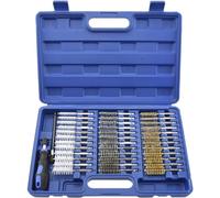 Neiko 00325A 38 Piece Industrial Quality Wire Hex Shank Brush Set with Soft Grip Handle and 6" Extension Bar, 1/4"