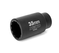 NEIKO 02526A - Enchufe de impacto profundo de 35 mm | Llave de impacto profundo de 1/2 pulgada | Enchufe de tuerca de eje y eje | 12 puntos | Cromo molibdeno Cr-Mo | Buje de pozo profundo | Triple