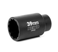 NEIKO 02529A 39mm Socket | 1/2” Drive Deep Impact Socket | Spindle & Axle Nut Socket | 12 Point |Chrome Molybdenum Cr-Mo |Deep Well Hub | Triple Square | Axle Shaft Nut Remover