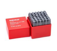 NEIKO 02625A - Juego de perforadores de números y letras con perforadores de acero tratado térmicamente, impresión y artes y manualidades, eje de 5/16 pulgadas (8 mm), juego de sellos de 36 piezas