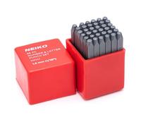 NEIKO 02629A - Juego de perforadores de números y letras con perforadores de acero tratado térmicamente, impresión y artes y manualidades, eje de 1/16 pulgadas (1.5 mm), juego de sellos de 36 piezas