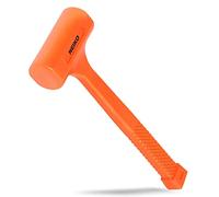NEIKO 02847A - Martillo de soplado muerto de 2 libras, color naranja neón | moldeado unibody | Agarre a cuadros | Resistente a chispas y rebote