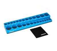 NEIKO 03972A - Soporte magnético para manguitos de 3/8 pulgadas, 1/4-1 pulgada, bandeja para mangas SAE cortas y profundas, organizador métrico para caja de herramientas, sin arañazos, alta