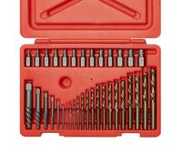 NEIKO 04206A Screw Extractor | 35 Pieces Broken Bolt Remover | Multi Spline and Spiral Extractors | 5/64” to 1/2" | Stripped Screws, Studs, Fittings and Lugs Extraction Set | Left Hand Drill Bits