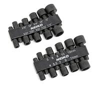 NEIKO 10068A Power Nut Driver | 20Pc Hex Nut Driver Set | 1/4" Hex Shank | SAE & Metric | 4-12mm & 5/32”-1/2” | High Torque CR-V Steel | Quick Change | 6 Point Socket Drill Bit Set | Nutsetter