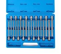 NEIKO 10079A Juego de llaves hexagonales Allen extralargas, 18 piezas SAE y juego de llaves Allen métricas, 38 pulgadas, 18 pulgadas, 38 pulgadas y 3 mm 10 mm, 6 pulgadas de largo, juego de