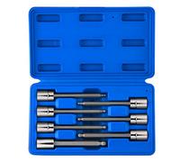 Neiko 10243 una unidad de 3/8 pulgadas extra larga con extremo de bola hexagonal juego de llaves de vaso métricas, S2 acero | Set de | 3 mm a 10 mm
