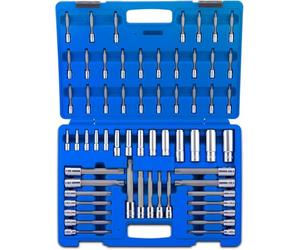 NEIKO 10287A - Juego de brocas extralargas y llaves de vaso profundas, 60 piezas, puntas Torx Plus S2 a prueba de manipulaciones y enchufes E-Torx de acero Cr-V