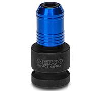 Neiko Adaptador de llave de impacto 30275A para controladores de llave de trinquete, convertidor hembra de 1/2 pulgada a hexagonal de 1/4 pulgadas, portabrocas de cambio rápido, acero CrMo