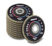 NEIKO Disco de solapa 11106A | Rueda abrasiva de óxido de aluminio de grano 40 | 4.5 x 7/8 pulgadas | Tipo plano #27| 10 piezas | Disco de lijado