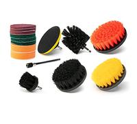 Neiko Juego de Accesorios de Taladro | 15 Piezas | Pulido, Pulido, Estropajo de Limpieza Redonda para alfombras | Cepillo eléctrico para inodoros | Extensión de Largo Alcance incluida, Multicolor