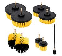Neiko Juego de taladros | 9 Piezas de Limpieza General Multiusos para el hogar y el automóvil | Cepillos eléctricos con Accesorio de Alcance extendido, lechada, Negro y Amarillo