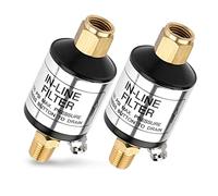 NEIKO Separador de agua y aceite 30253A para línea de aire, paquete de 2 | Entrada y salida NPT de 14 pulgadas | 150 PSI | Compresor de aire y accesorio de herramienta de aire | Protege la vida útil