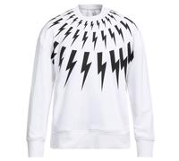 Neil Barrett Fair Isle Thunderbolt Oversize White Sweatshirt