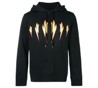 Neil Barrett Thunder Flame Lightning Bolt Logo Black Hoodie