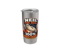Neil The Seal 100 Percent Unbothered Funny Neil The Seal Vaso térmico de acero inoxidable de doble pared