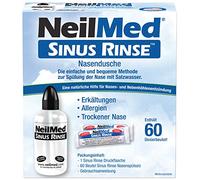 NeilMed - Enjuague nasal para aliviar resfriados, congestiones nasales y alergias, con 60 dosis de sal de enjuague nasal