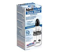 NeilMed Enjuague nasal para aliviar resfriados y congestiones nasales, con 10 dosis de sal de enjuague nasal
