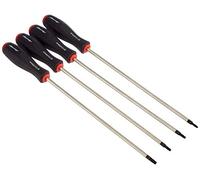 Neilsen - Juego de 4 destornilladores Torx estrella CT2899 T15/T20/T25/T30-250 mm - Extra largos - Plata