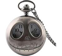 NEIMENG Reloj de Bolsillo de Cuarzo de diseño único, Collar con Calaveras, Relojes para Hombres y Mujeres, Regalos para niños, Reloj Masculino