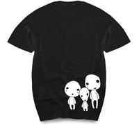 NEIOASVML Mononoke People Family Spirit Kodama Miyazaki Black t-Shirt Men's Top Tees Style Tops Black