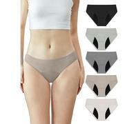 Neione Mujer Bragas Menstruales Braguita Bikini para Regla Período Postparto Flujo Abundante Ropa Interior Brasileña Pack de 5 Satori XL