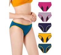 Neione Mujer Bragas Menstruales Braguita Brasileña Bikini Menstrual para Regla Mentruación Período Talla Grande Pack de 5 Macaron 3XL