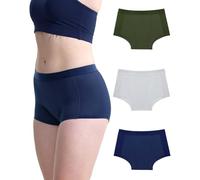 Neione Mujer Bragas Menstruales Flujo Abundante Culotte de Algodon Boxer Talle Alto para Regla 4 Tampones Pack de 3 Advocate XS