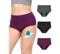 Neione Mujer Bragas Menstruales Flujo Abundante Culotte de Algodon Slip para Regla 4 Tampones Pack de 3 Vista M