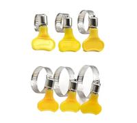 NEIQIUWING 10 Stück 10-38 mm verstellbare gelbe Schlauchschellen mit Handgriff aus Kunststoff, Rohrschellen