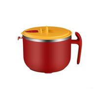 NEIQIUWING 1200 ml Ramen Bowl with Lid | Microwave Safe for instant Noodle Soup Container for Cooking & Storing (rojo)