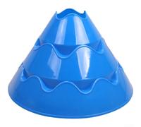 NEIQIUWING 4 conos de entrenamiento de fútbol grandes con agujeros, para discos de marcado de PE robustos para ejercicios de agilidad, niños y adultos, multicolor, 25 x 15 cm (azul)