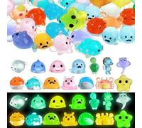 NEIQIUWING 50 minifiguras luminosas de animales marinos de resina para acuario, mini jardín, maceta y recipiente de cristal