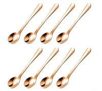 NEIQIUWING 8 unidades para mini cucharas para tarros de especias, sal y azúcar, 304, apto para lavavajillas, oro rosa (oro rosa)