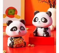 NEIQIUWING Adornos de panda de energía solar para coche, decoración de maceta