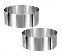 NEIQIUWING Anillo de mousse ajustable de acero inoxidable para tartas y postres, molde redondo de diferentes tamaños, apto para lavavajillas, acabado profesional para cocina y panadería (2 unidades)