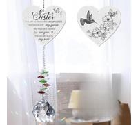 NEIQIUWING Arco iris - Colgador de cristal con forma de corazón para decoración de ventanas interiores y exteriores