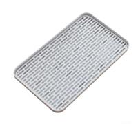 NEIQIUWING Bandeja de goteo de doble capa extraíble con inserto hueco y bandeja colectora de agua para tazas, cuencos, frutas y esponjas, antideslizante, color gris (39 x 22,5 x 2,5 cm)