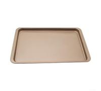 NEIQIUWING Bandeja rectangular dorada 37 x 26 cm resistente a los arañazos | Perfecto para brownies, pasteles, pizza, multiusos, en cocina y panadería, resultados profesionales